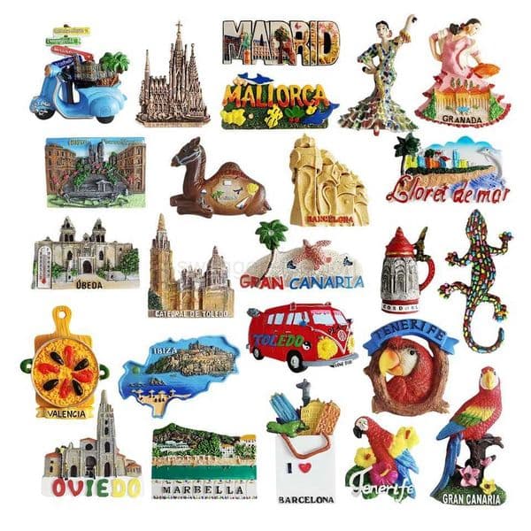 Europe Spain 3D Refrigerator Magnet Tourist Souvenirs StickersHome Kitchen Decoration Fridge Magnet Message StickerXJ240809