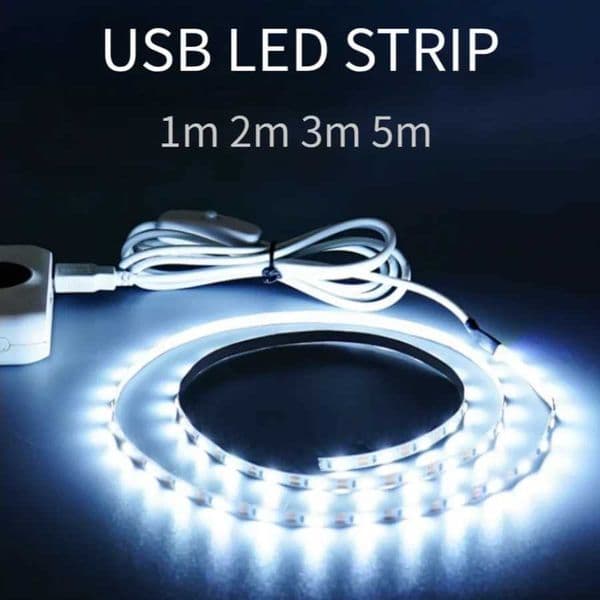 5V USB LED Strip Light with Switch Decoration Waterproof Tape for House Room Backlight 1M 2M 3M 5M Ribbon X250623
