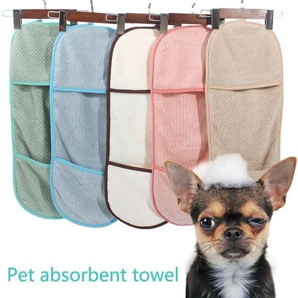 Pet Dog Bath Towel Microfiber Ultra-Absorbent Drying Pet Towel Blanket For Cat Small Dogs Cat And Dog With Pocket Bath Towel 240808