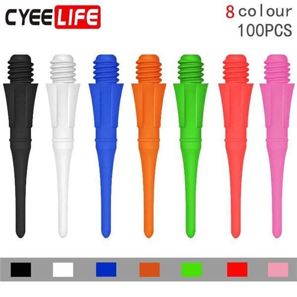CyeeLife 100PCS Professional Plastic Darts TipsReplacement Dart Points8 ColorsCL04Style Y240807