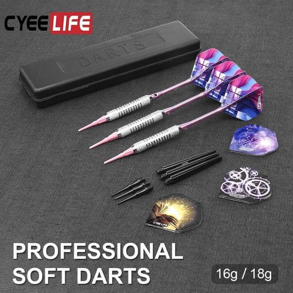 CyeeLife Professional 16/18 Grams Soft Tip Darts Set with Extra Plastic Tips for Electronic Dartboard Accessories Y240807
