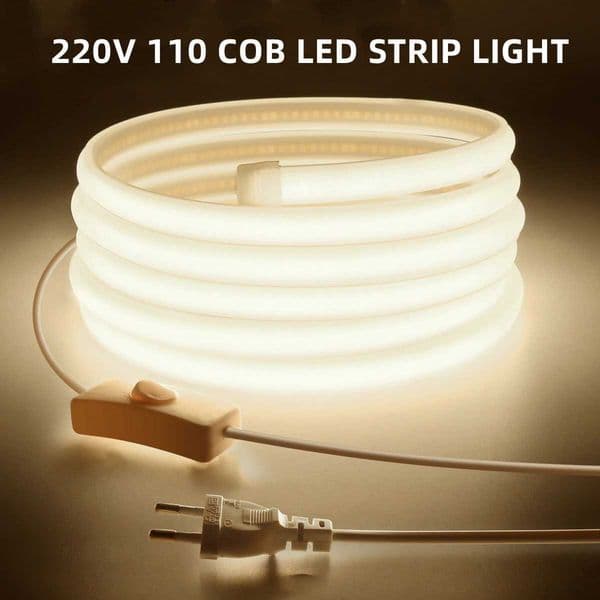 110V 220V COB LED Strip Lights 288LEDs/m Flexible Outdoor Lamp CRI RA90 Waterproof FOB LED Tape For Bedroom Kitchen Lighting Y240808