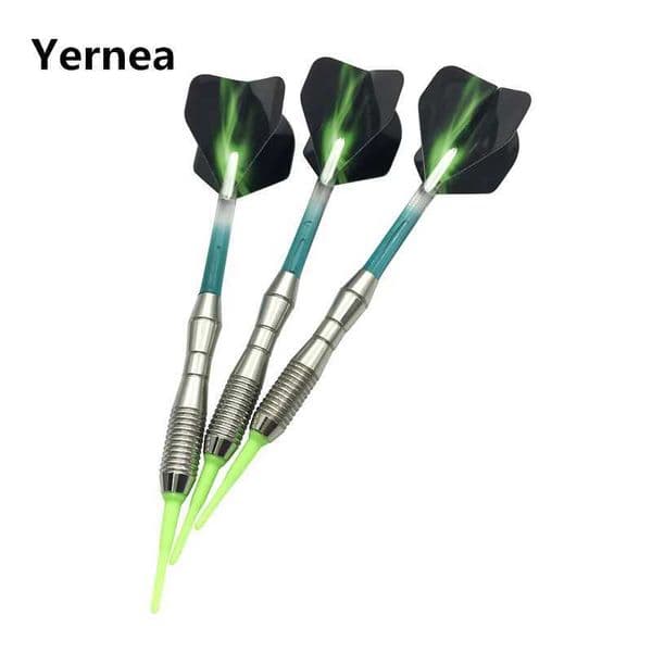 Yernea New 3Pcs/set Soft Tip Darts Indoor Sports Entertainment Electronic Darts Crystal Nyion Dart Shafts Aurora Wing Y240807