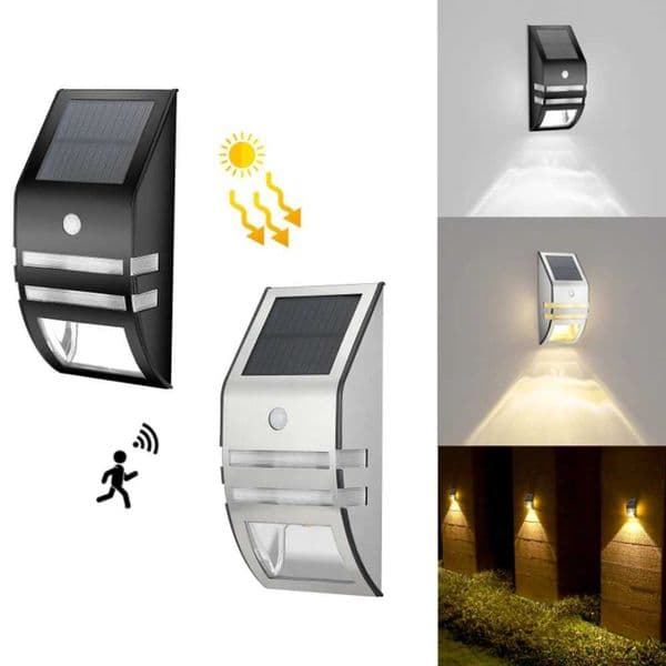 Solar Power Outdoor LED Wall Lamp PIR Motion Sensor Auto Control Waterproof IP65 For Garden Fence Yard Patio DecorationCL240809