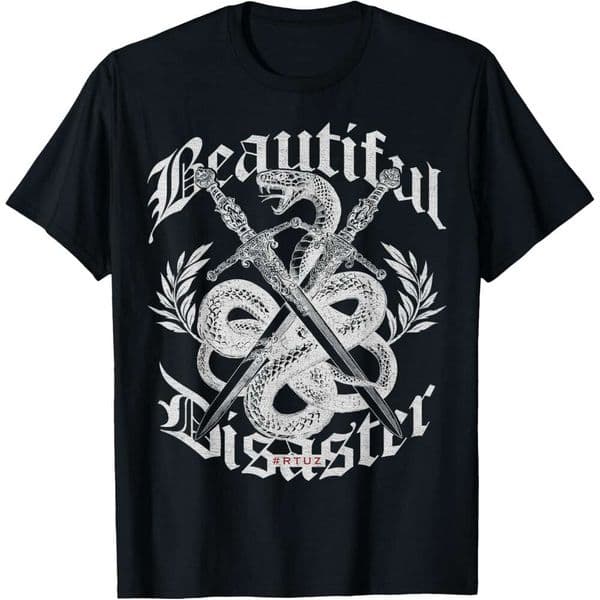T shirt for Mens Modern Sword and Snake Hip Hop Vintage Graffiti Streetwear T-Shirt Shirts Tshirt Graphic Tee Casual Tops Clothes Short sleeve