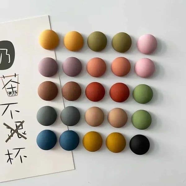 6pcs Frosted Refrigerator Magnets Round Mo Landi Magnetic Stickers Colorful Strong Suction Refrigerator Stickers Photo PasteXJ240809