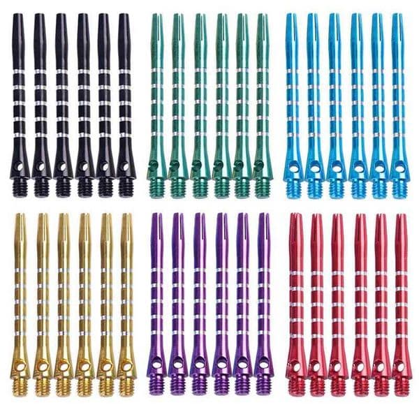 6 Piece Coloured Aluminium Dart Shaft Falling Dart Accessories 2BA thread for professional dart parts replacement Y240807