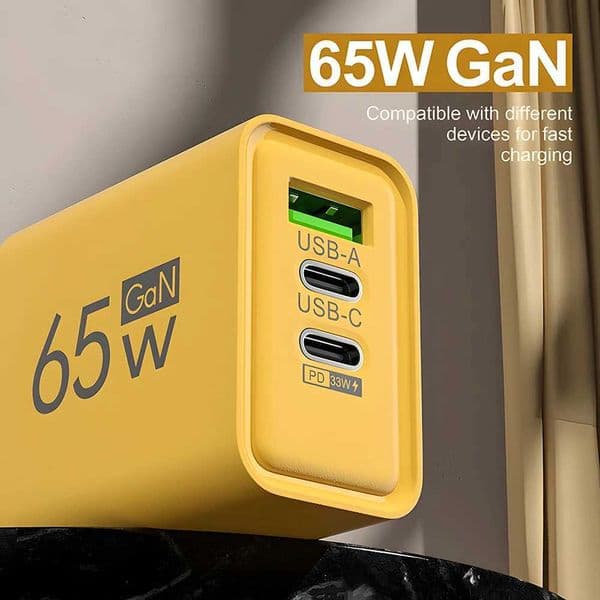 65W 3 Ports USB PD Charger Type C Mobile Phone Chargers Adapter Quick Charge 3.0 For iPhone 15 Samsung GaN Fast ChargingM240809