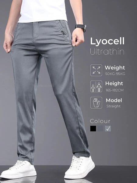 Mens pants soft and elastic Lyocell fabric summer clothing casual thin waist slim fit mens 240809