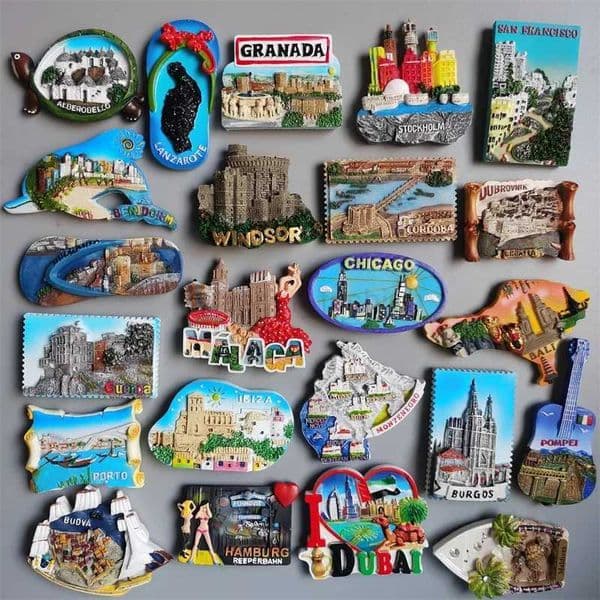 Fridge Magnets Spain Hamburg Germany Croatia Montenegro Sweden Bali Maldives Chicago USA Dubai India Lanzarote Collection GiftsXJ240809