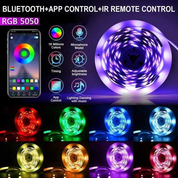 1-30M/100FT USB LED strip light Tuya application controls color change 5050 RGB TV backlight flexible light tape used for room decoration X2503221