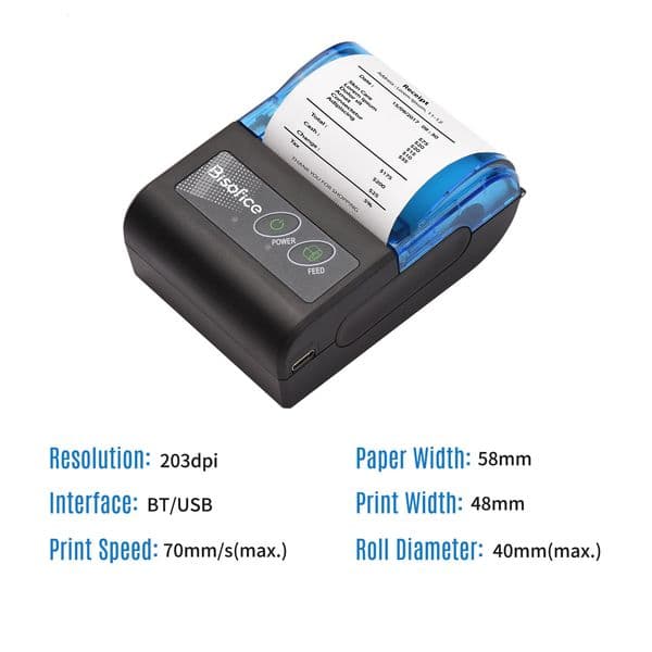 2026 New Bulk Office Supplies Wholesale Bisofice Mini Thermal Wireless USB Receipt Bill Ticket Printer 58Mm Print Paper School Compatible Wi