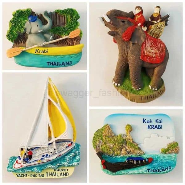 Thailand Souvenirs Chicken Island Fridge Stickers Bangkok Phuket Tak Changwat Krabi Koh Samui Fridge Magnets Wedding GiftsXJ240809