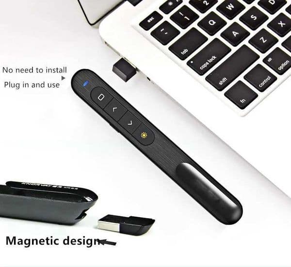 Wireless USB Flip Pen 3R Laser Multi-function Presenter Intelligent Control Pointer Flip Pen for PPT PresentationM240809