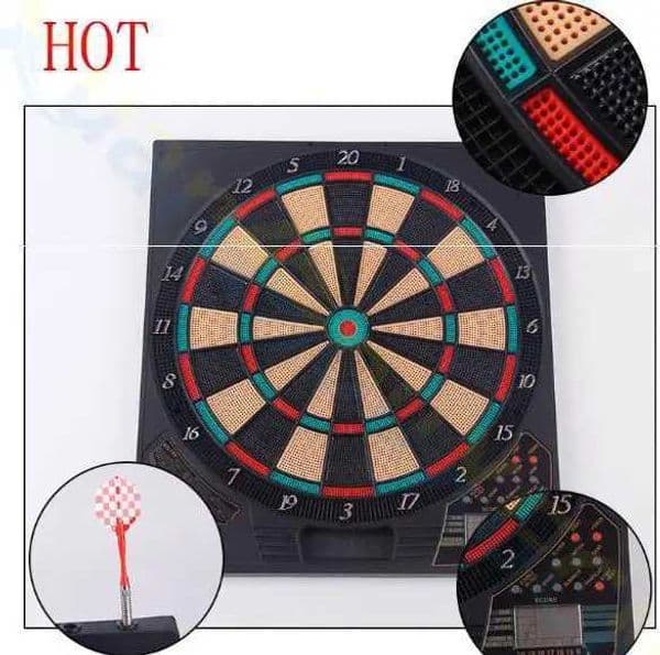 12inch Electronic Dartboard Darts Game Set Automatic Scoring Dart Plate Board Sound Prompt office family toys 156game 1LED6 dart Y240807