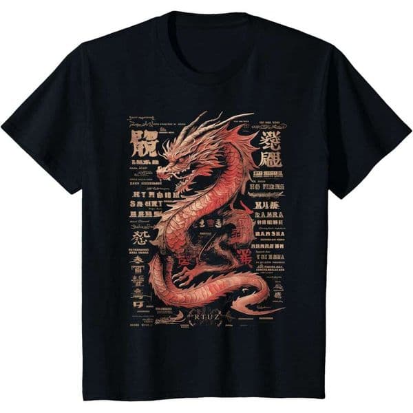 Printed T shirt for Mens Elegant Chinese Loong Dragon T-Shirt Shirts Tshirt Graphic Tee Casual Tops Clothes Short sleeve Free shipping