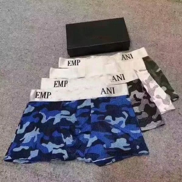 Size M-2XL Desinger Ice Silk Camouflage Underwear Boxers Men's Sexy Breathable Cotton Underpants Male Briefs Shorts