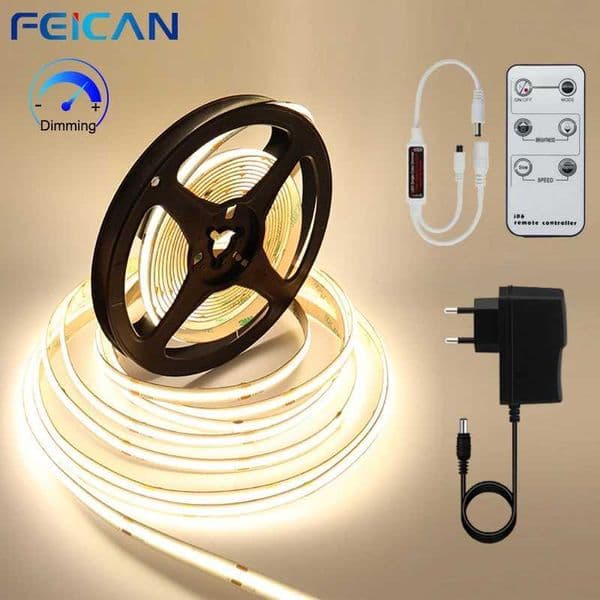 COB LED Strip Light 480 Linear Dimmable LED High Brightness Flexible Warm/Natural/Cool White 24V 8mm COB Led Light RA90 Bedroom X250623