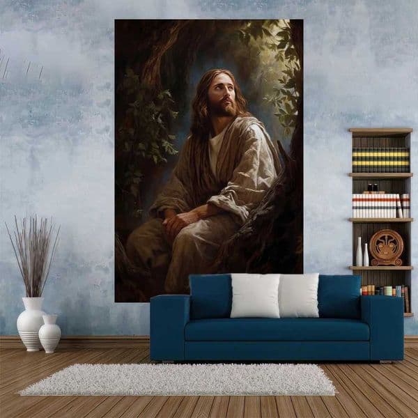 Vintage art tapestries Jesus illustrations printed wall decorations dormitory covers carpets living rooms background yoga mats W240809