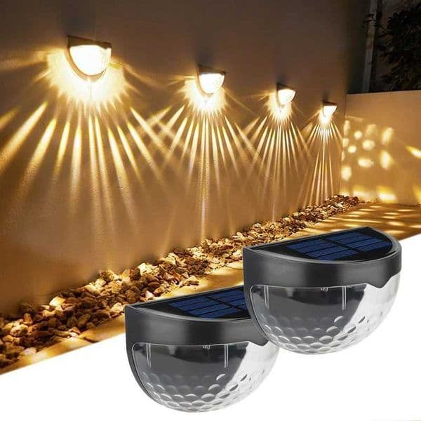Solar LED Wall Lights Outdoor Yard Solar Lights Corrugated Lamp For Fence Terrace Garden Path Decorative Light WaterproofCL240809