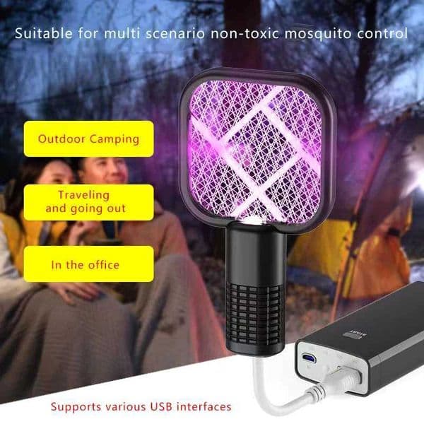 Multiple scenes Electric Shock Mosquito Swatter Trap Pest Control UV Light Mini Insect Racket Portable USB Mosquito Killer Lamp Y240810