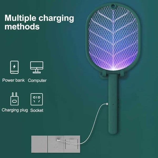Insect Racket Mosquito Killer Lamp Electric Shocker Insect Trap Swatter Fly Summer USB Flies Fly Light Charging UV H5I6 Y240810