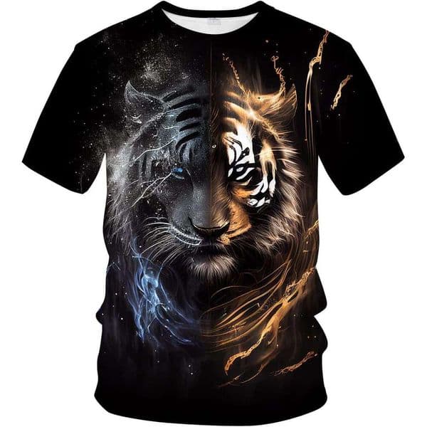 Mens T shirt Jungle Shirt 3D Printed Cool Tie-Dye Patchwork Color Tiger King T-Shirt shirts tshirt graphic tee Casual tops summer clothes Short sleeve Free shipping