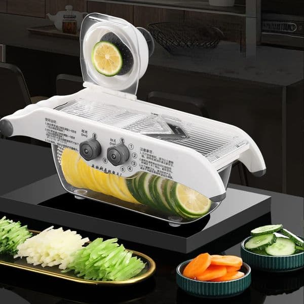 Multi functional lemon slicer with basket vegetable grading machine V-shaped blade fruit potato chopper carrot chopper kitchen accessories 240809