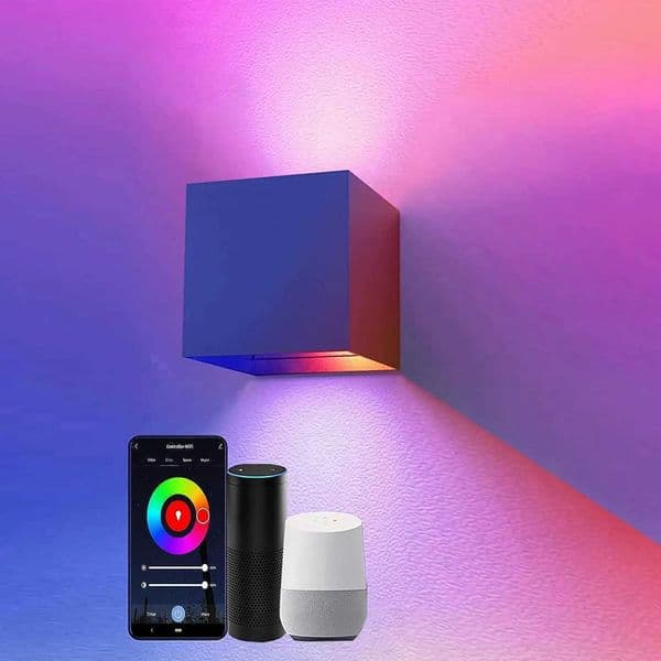 Suidhome WIFI Smart LED Wall Lamp IP65 Waterproof Outdoor Aluminum Cube Light RGBCW Color Changing Work With Alexa Google 1pcCL240809