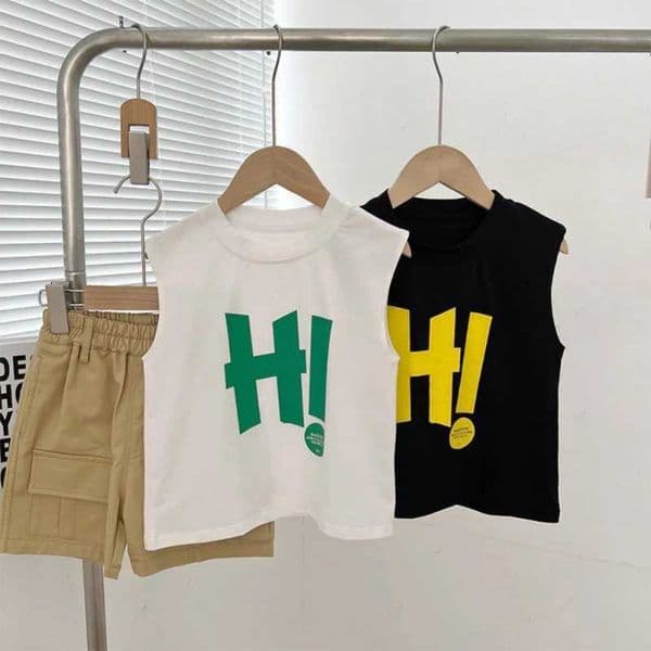 Cotton boy and girl vest summer new baby sleeveless T-shirt casual children 2-7Y top fashion trend childrens clothing W240809