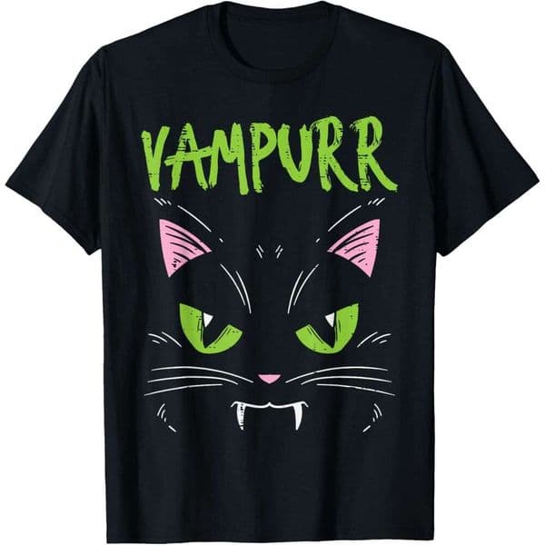 T shirt for Mens Vampurr Vampire Cat Funny Halloween Animal Men Women Kids T-Shirt Shirts Tshirt Graphic Tee Casual Tops Clothes Short sleeve