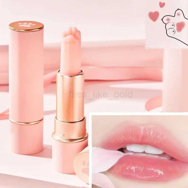 Cute cat paw color changes lipstick makeup crystal temperature changes lipstick anti crack moisturizing lipstick W240810