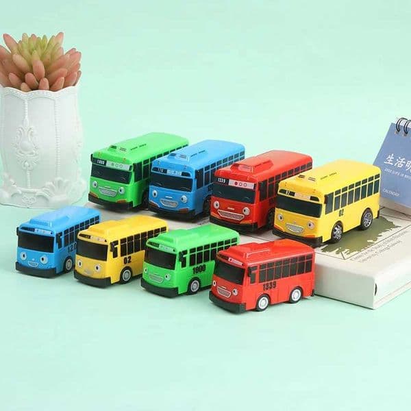 Plane 4Pcs Tayo The Little Bus Cartoon Pull Back Car Toy Set slot car Kids Educational Gift Car Track