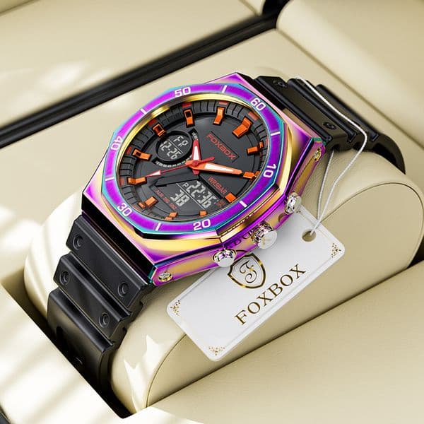 Watch Man Designer LIGE Men's New high quality Casual Dual Display Electronic Multi Functional Waterproof Night Light Calendar Youth Alarm Clock Watch Clover R