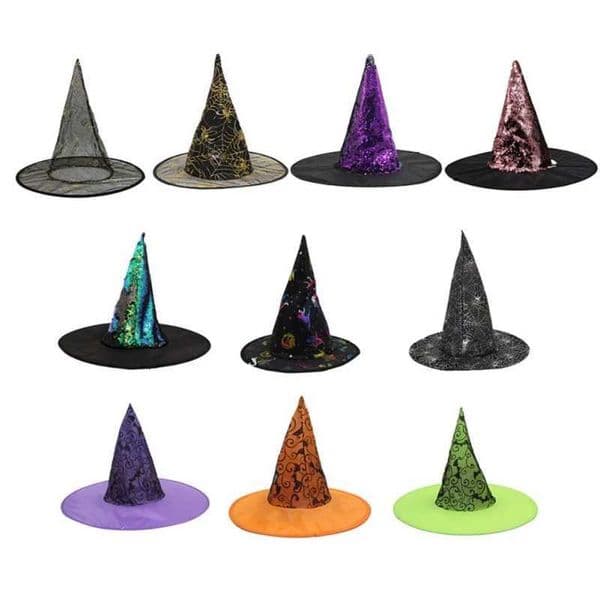 Kids Halloween Costume Fashion Fancy Witch Hat Children Halloween Cosplay Party Prop Unisex Peaked Caps Bonnet Party Accessories Y240810