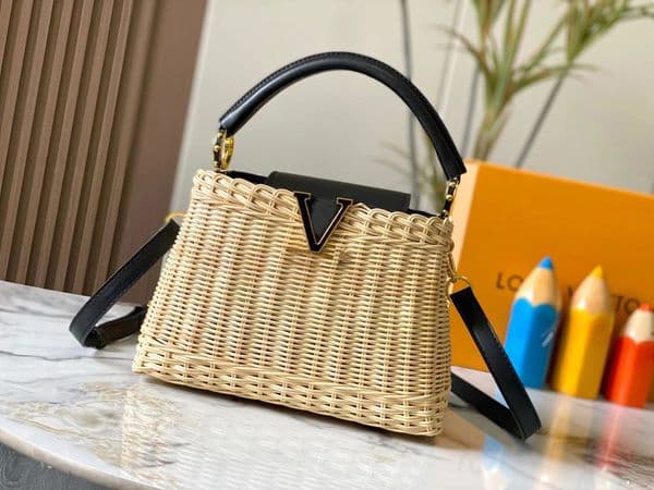 high quality tote bags designer women bag Woven handbag luxury shouder bag Summer BB Rattan weaving Handbag Lady beach bag crossbody bag with cow leather strap