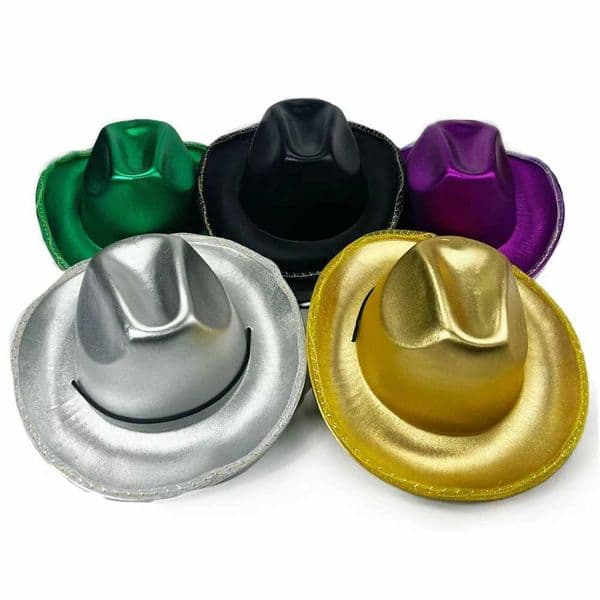 Light Up Cowboy Hats Jazz Hat Costume Accessories Dress Led Brim Cowboy Cap For Men Women Party Performance Props Y240810
