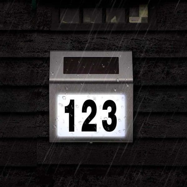 Solar Door Numbers Sign LED Lights House Number LED Address Digital Signage Light House Number Outdoor Durable Doorplate LampCL240809