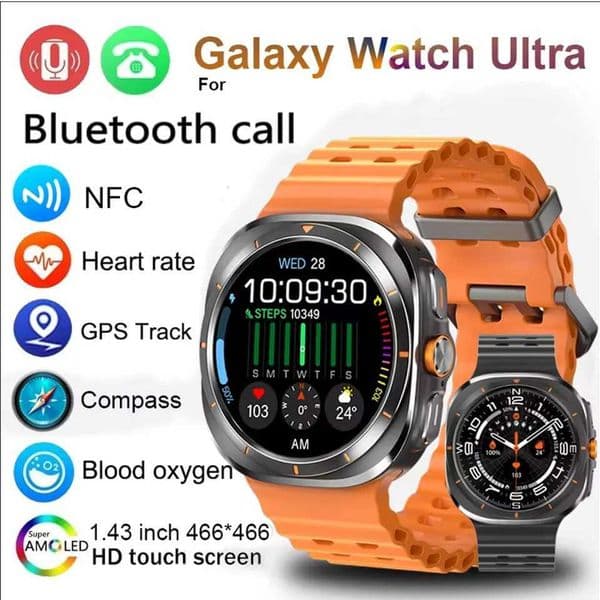2024 NewSmart Watch Men, GPS Compass Smartwatch, NFC Full Touch BT Call, Compatible with Android iOS Phone Samsung iPhone, Black dh910320090