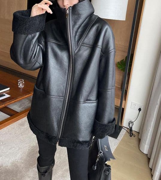 Cold Winter New Tot Thickened Eco friendly Fur Coat Medium to Long Loose Motorcycle Integrated Fur Coat for Women