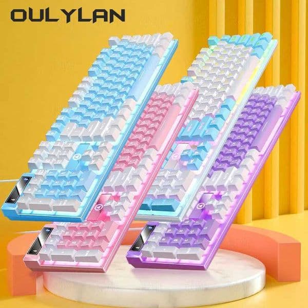 K500 USB Wired Gaming Keyboard Color Backlit 104 Key Mechanical Hand Feel Keyboard for Desktop Computer Laptop PC AccessoriesCL240709