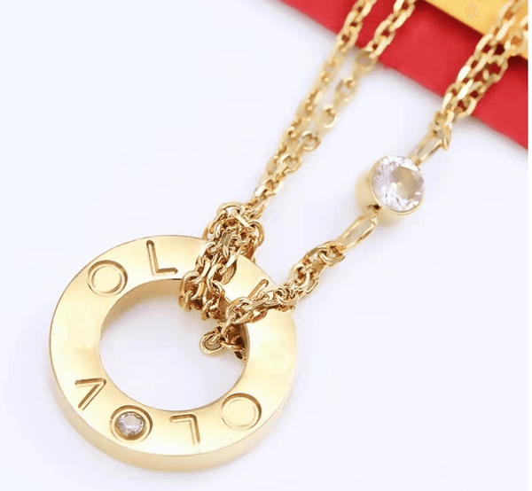 Womens Heart Necklace Designer Jewellery Chains Pendant Stainless Steel Charm anniversary Gift for Women Gold Plated