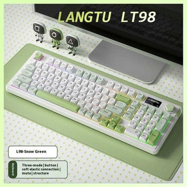 Langtu L98 Wireless Gaming office Keyboard Bluetooth tri-Mode Rgb With Screen Knob Gaming Silent Keyboard computer peripheralsCL240709