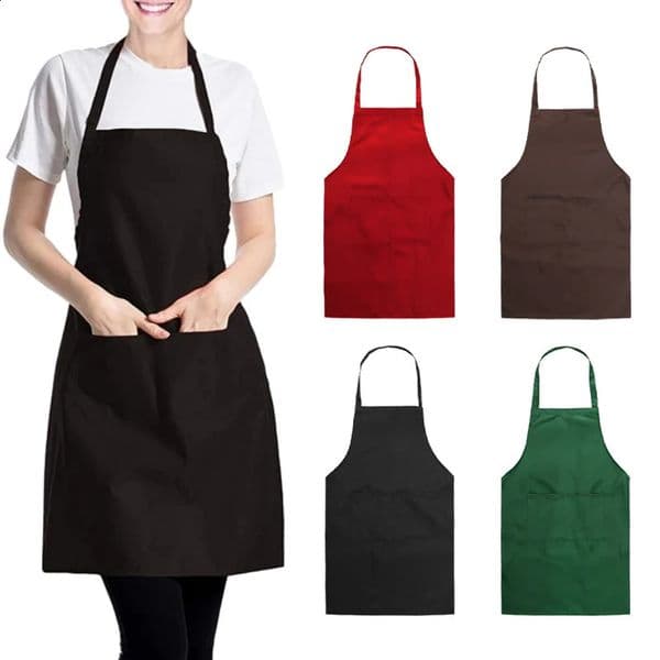 Comfortable Thin Kitchen Aprons for Woman Men Chef Work Apron Grill Restaurant Bar Shop Cafes Beauty Nails Studios Uniform 240810