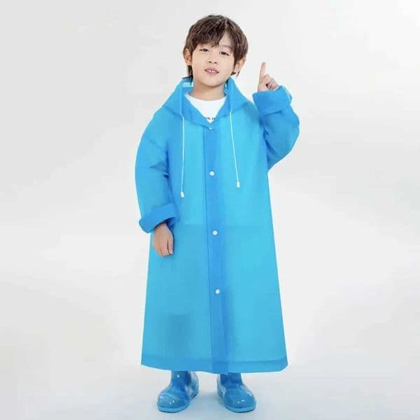 Solid Color Kids Raincoat Outdoor Waterproof Children Rain Poncho EVA Hoodie Rainwear Student Rain Coat Folding Kids Rain Coat Y240813