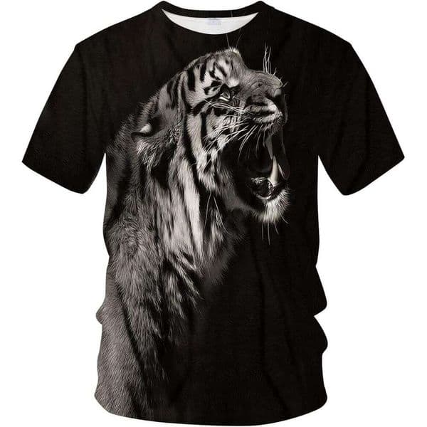 Mens T shirt roar T-Shirt 3D Printed Beast Tiger King Cool Short Sleeve Shirt shirts tshirt graphic tee Casual tops summer clothes Short sleeve Free shipping