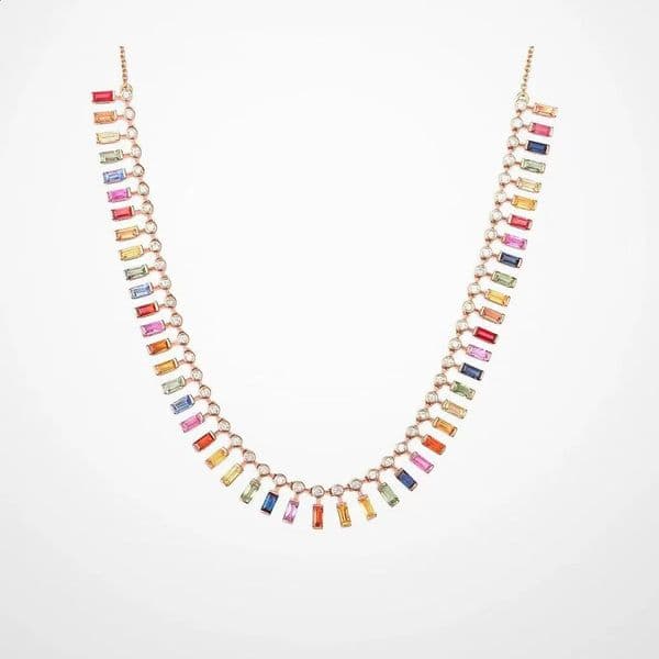 Luxury brand jewelry S925 pure silver djula rainbow series classic womens necklace suitable for daily wear 240807