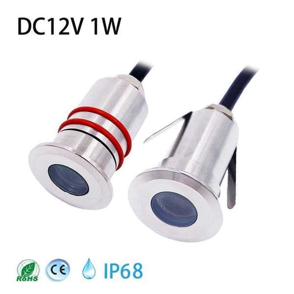 1W Mini LED IP68 Waterproof Stainless Steel Pool Underwater Lamp DC12V 24V Stair Pathway Garden Deck Spotlight Underground Light CL240813