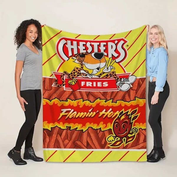 1pc Creative French Fries Pattern Flannel Blanket For Couch Sofa Office Bed Camping Travel Multi-Purpose Gift Blanket For All SXJ240813