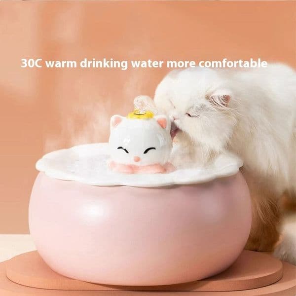 2026 New New Ceramic Constant Temperature Water Dispenser, Pet Heating, Non Wetting Mouth, Automatic Circulation Of Live Water, Winter Cat S